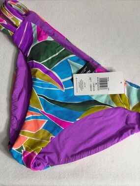 Hurley Purple Multicolor Tropical Print Bikini Bottom